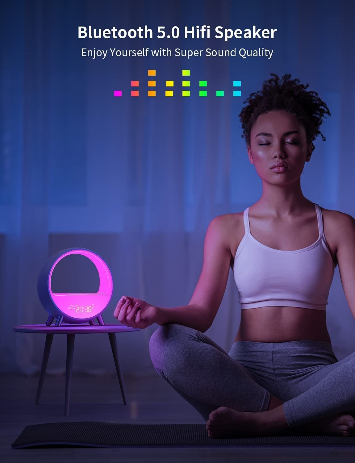 Atmosphere Lamp Bluetooth Speaker Smart Alarm Clock Night Light WiFi Wake Up Light Sunrise Sunset Lamp