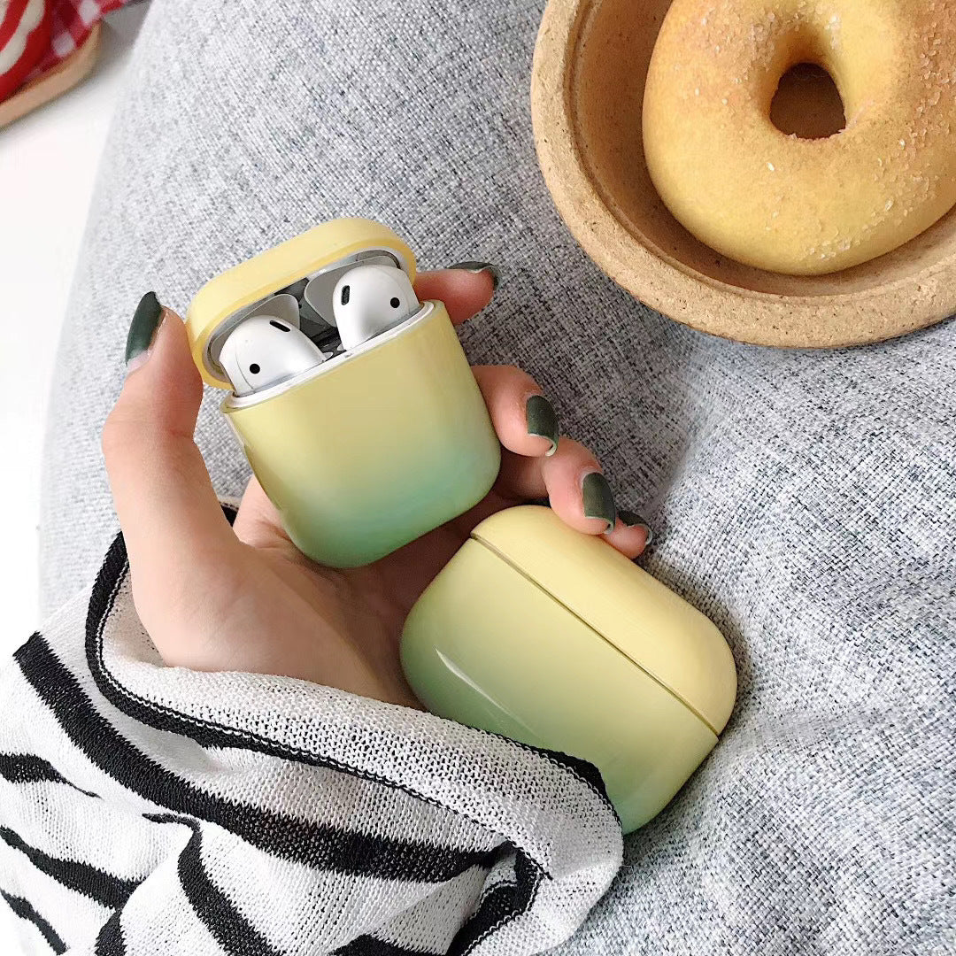 Compatible with Apple, Gradient hard shell suitable for airpods pro protective cover 2/3 generation Bluetooth Wireless contrast color earphone cover smooth surface