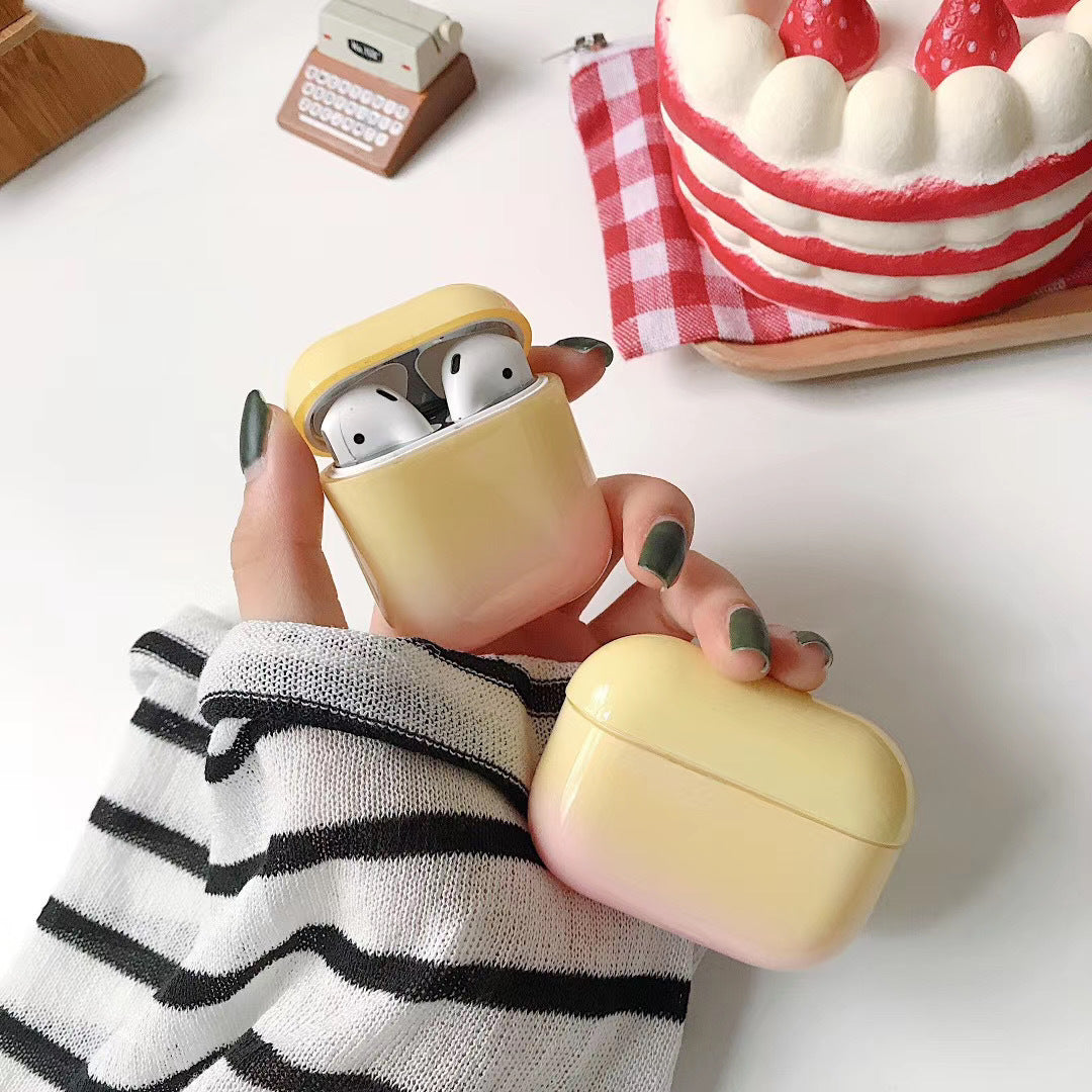 Compatible with Apple, Gradient hard shell suitable for airpods pro protective cover 2/3 generation Bluetooth Wireless contrast color earphone cover smooth surface