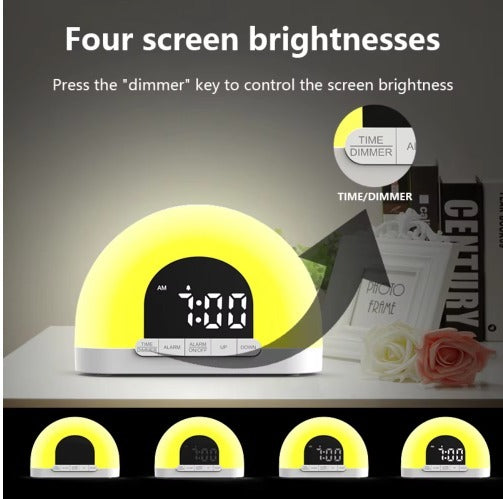 Wholesale New Popular Snooze Function Sunrise Wake Up Light Alarm Clock Led Sleep Ligh