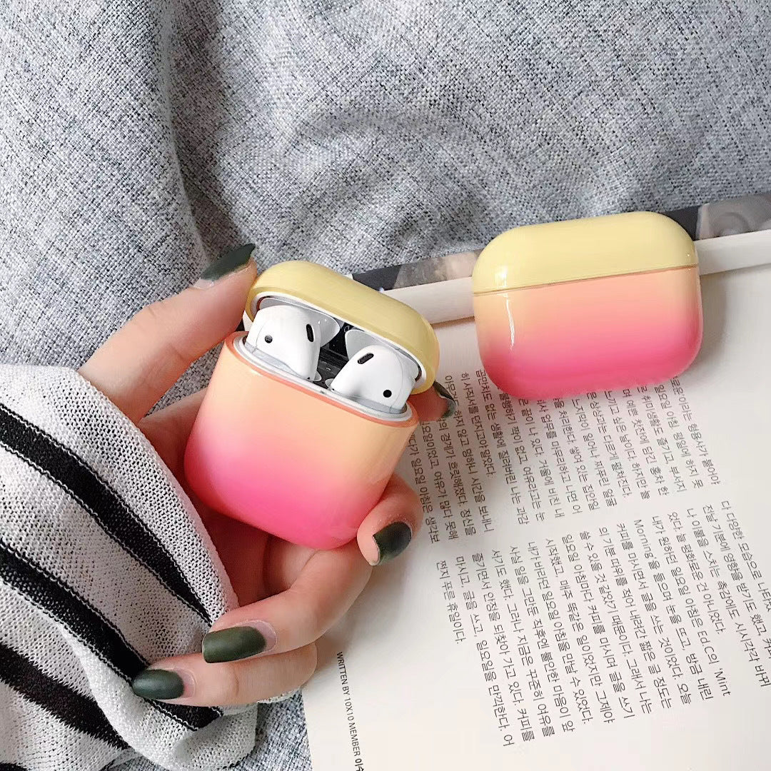 Compatible with Apple, Gradient hard shell suitable for airpods pro protective cover 2/3 generation Bluetooth Wireless contrast color earphone cover smooth surface