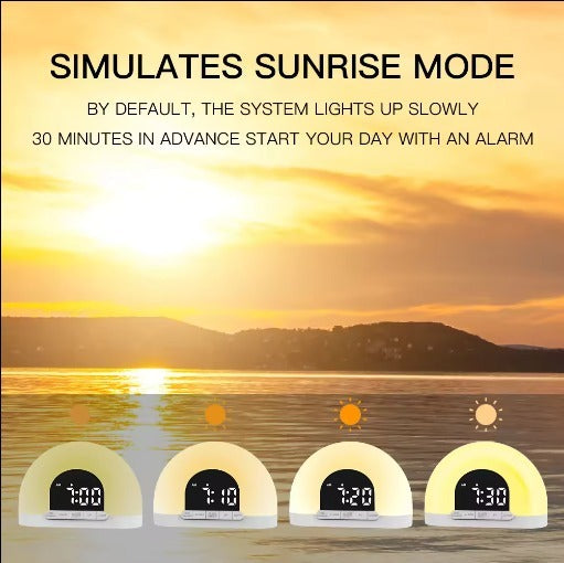 Wholesale New Popular Snooze Function Sunrise Wake Up Light Alarm Clock Led Sleep Ligh