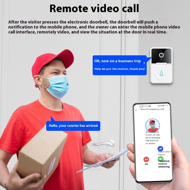 X3 Low-power Lithium Battery Visual Doorbell HD Night Vision Monitoring