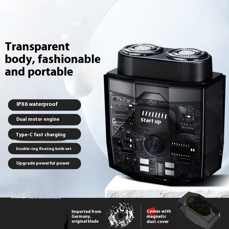 Electric Shaver ICE Transparent Portable Men's Mini Shaver